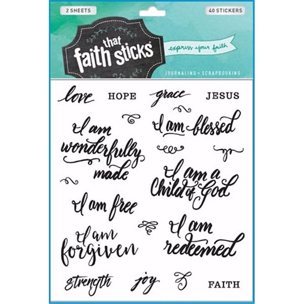 Tyndale House Publishers 76784 Sticker - Who I Am in Christ - 2 Sheets - Faith That Sticks TY22561 - main